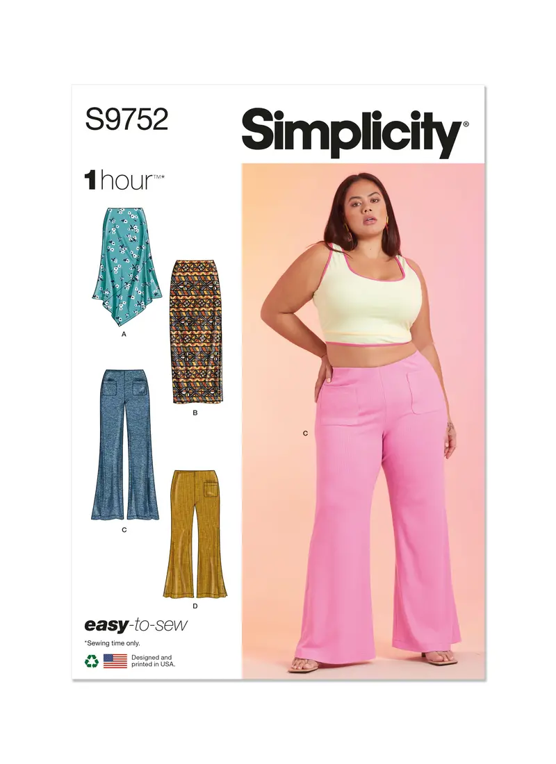 Simplicity 9752 Sewing Pattern Women's Knit Skirts And Trousers 2