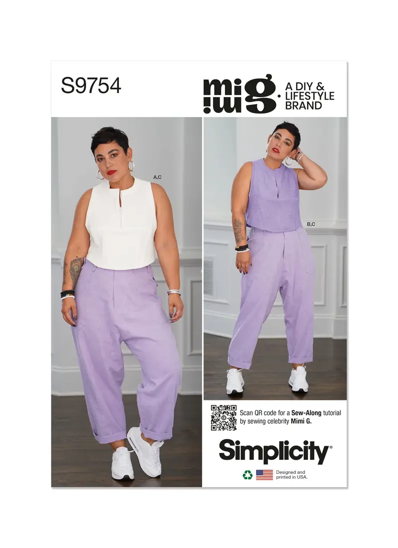 Simplicity 9754 Sewing Pattern Misses' Tops And Cargo Pants By Mimi G Style 2