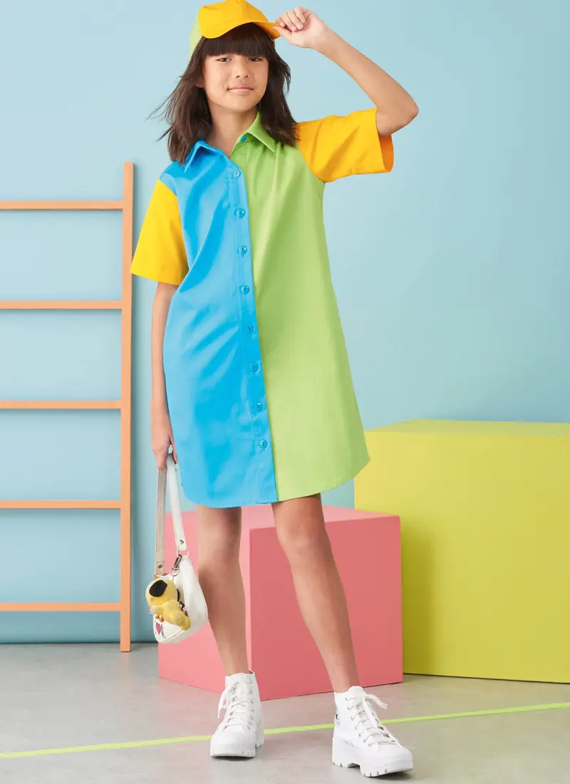 Simplicity 9763 Sewing Pattern Girls' Shirtdresses, Shirts And Hat 1