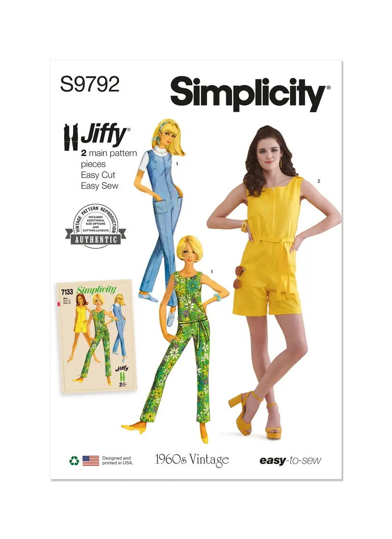 Simplicity 9792 Vintage 1960'S Jumpsuit Pattern 2