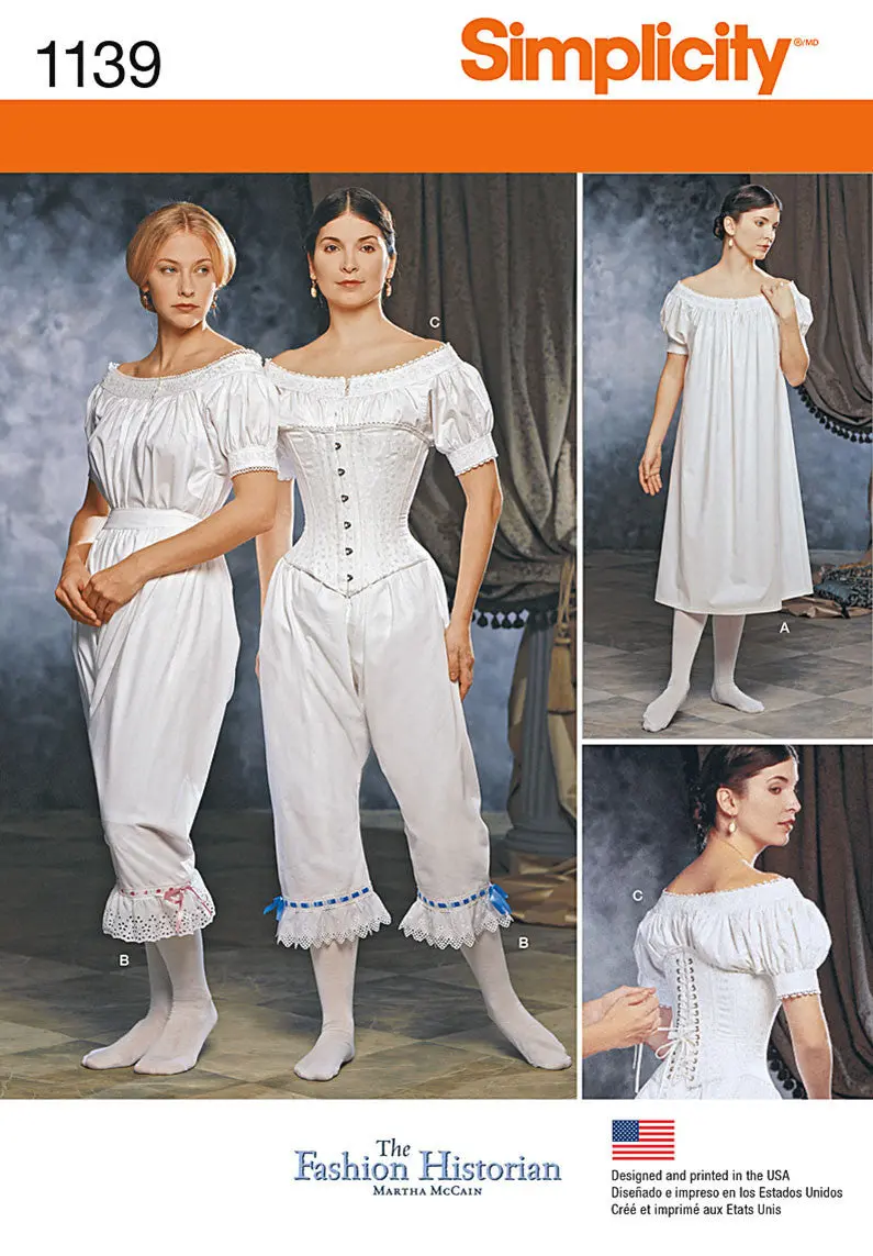 Simplicity Pattern 1139 Misses' Civil War Undergarments 2