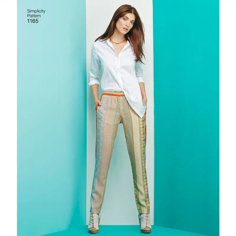 Simplicity Pattern 1165 Misses' Pull-On Pants, Long Or Short Shorts 1
