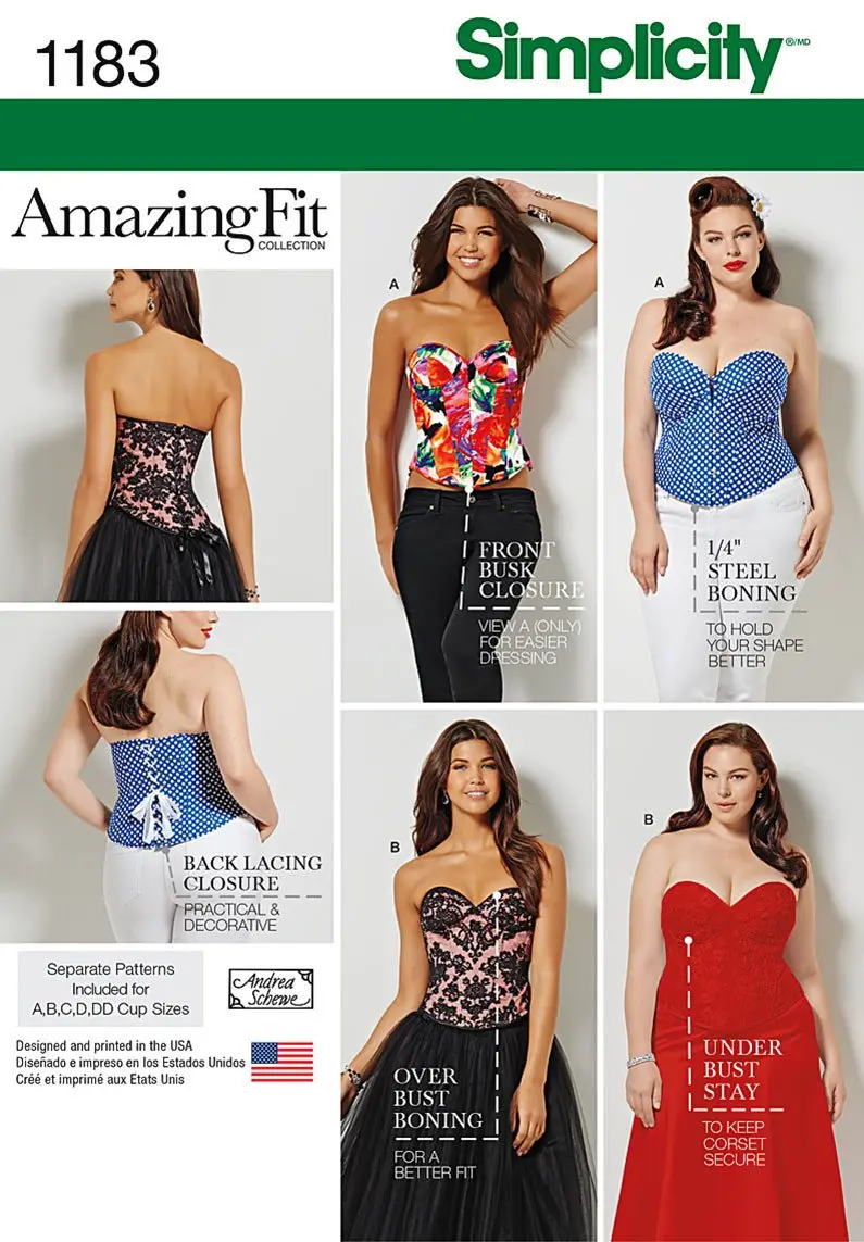 Simplicity Pattern 1183 Misses' And Plus Size Corsets 2