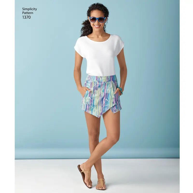 Simplicity Pattern 1370 Misses' Shorts, Skirt And 'Skort' 1