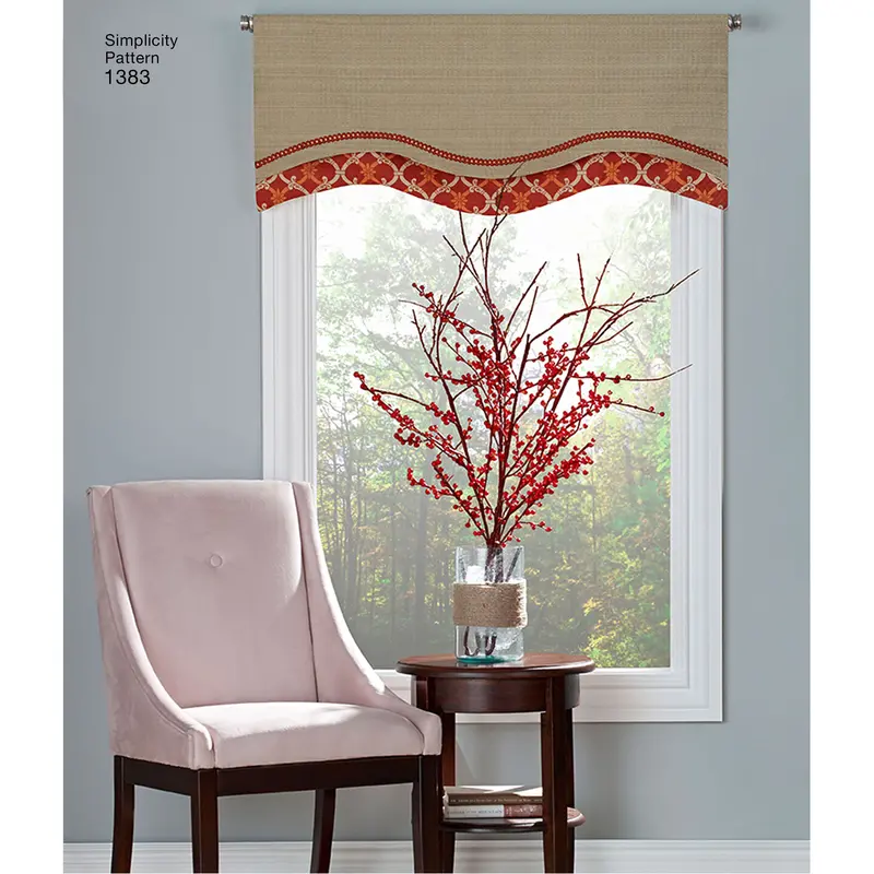 Simplicity Pattern 1383 Valances For 36" To 40" Wide Windows 1