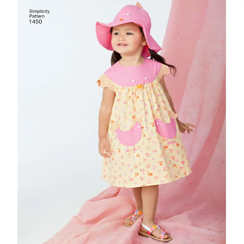 Simplicity Pattern 1450 Toddlers' Dress, Top, Panties And Hat 1