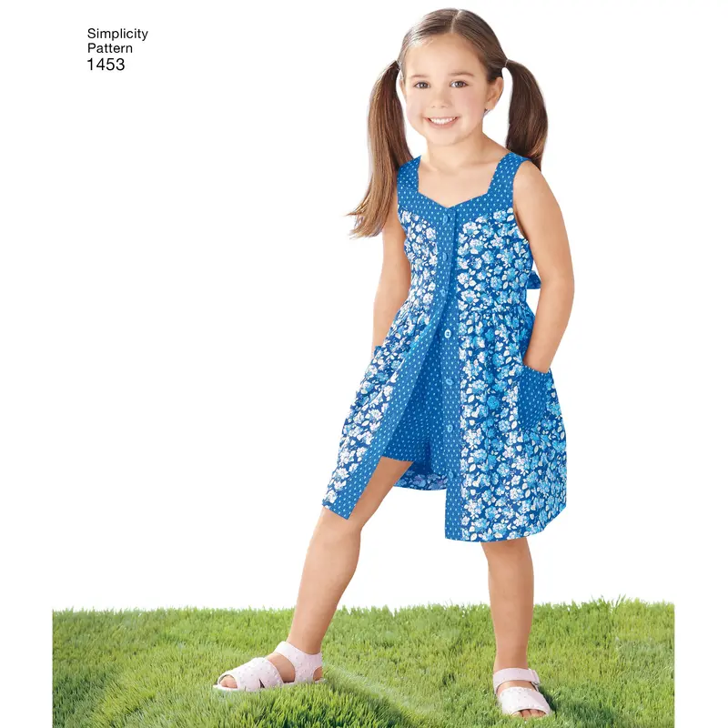 Simplicity Pattern 1453 Child's Dress, Top, Pants Or Shorts And Hat 1