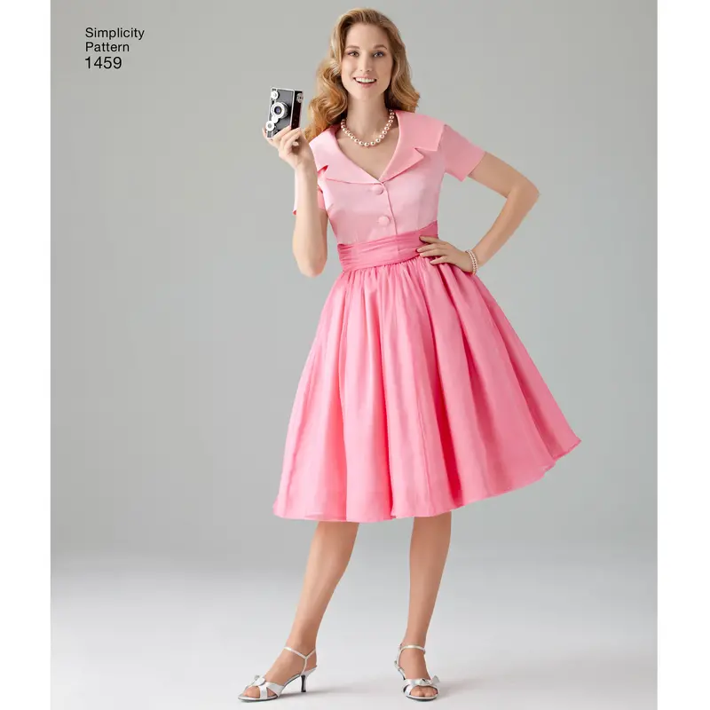 Simplicity Pattern 1459 Misses' And Miss Petite 1950'S Vintage Dress 1