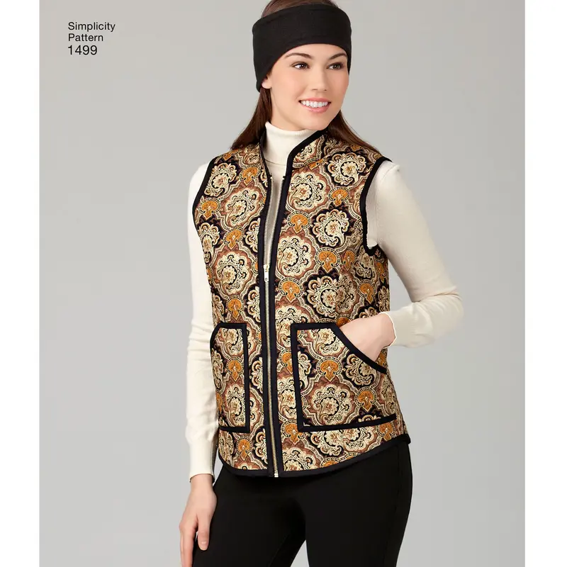 Simplicity Pattern 1499 Misses' Vest And Headband | American Sewing Guild 1