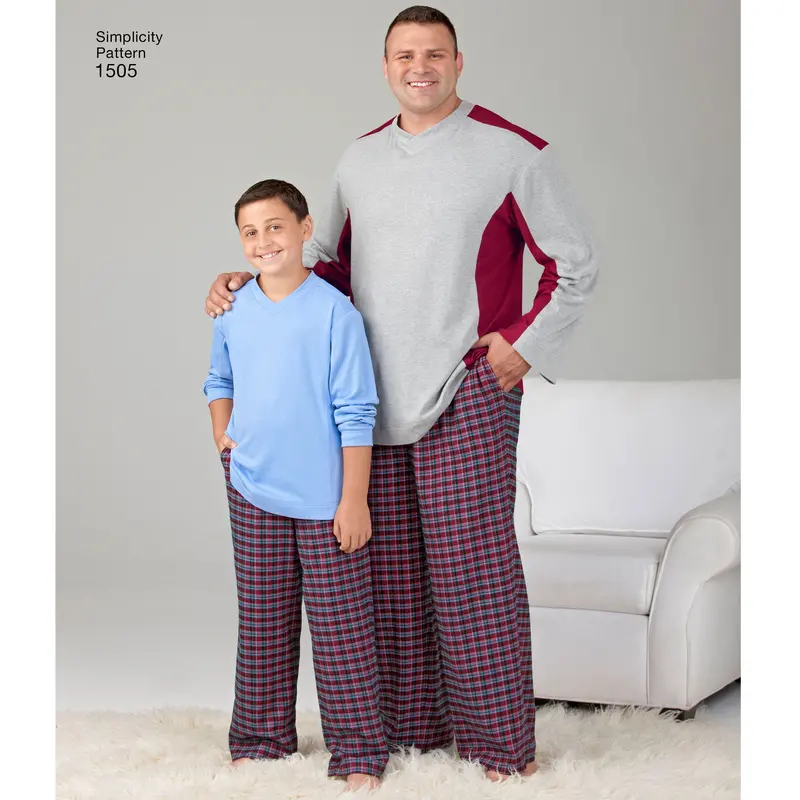 Simplicity Pattern 1505 Big And Tall Men's / Boys Sleepwear | Easy 1