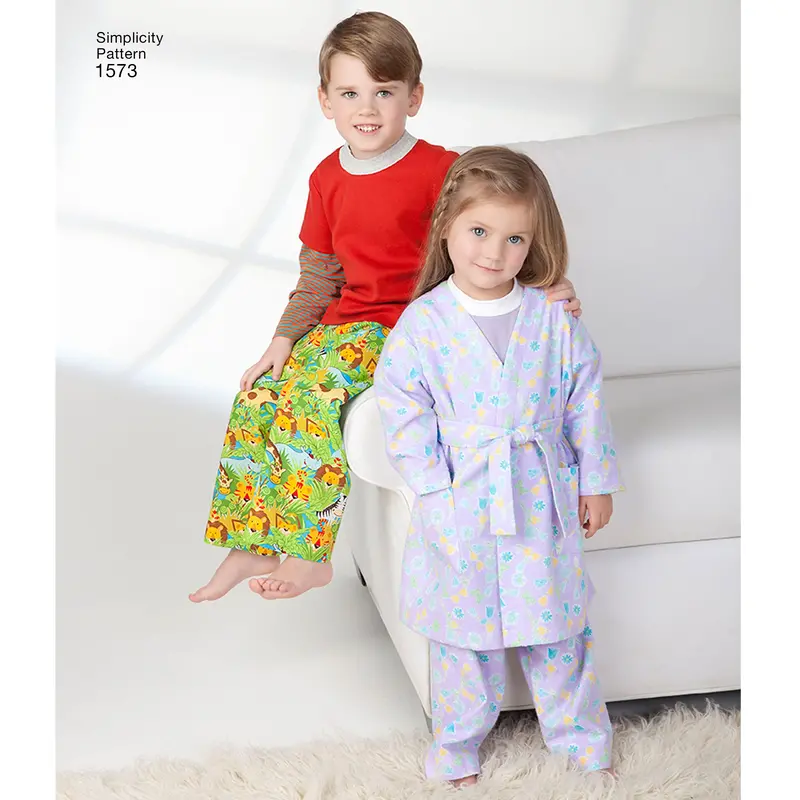 Simplicity Pattern 1573 Toddlers' And Child's Robe, Pants 1