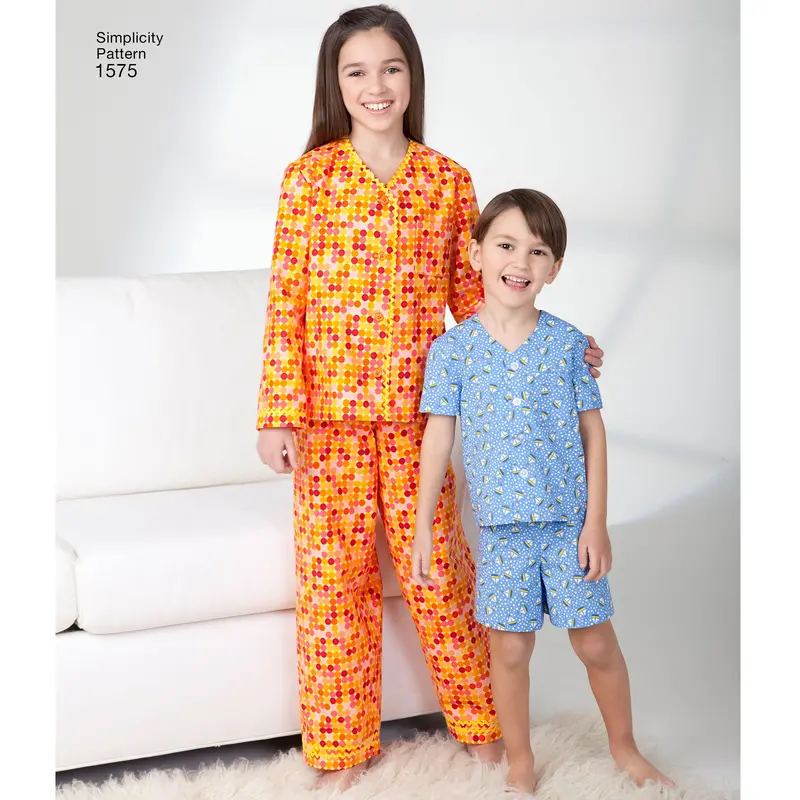 Simplicity Pattern 1575 Child's, Girls' And Boys' Lounge-Gown 1
