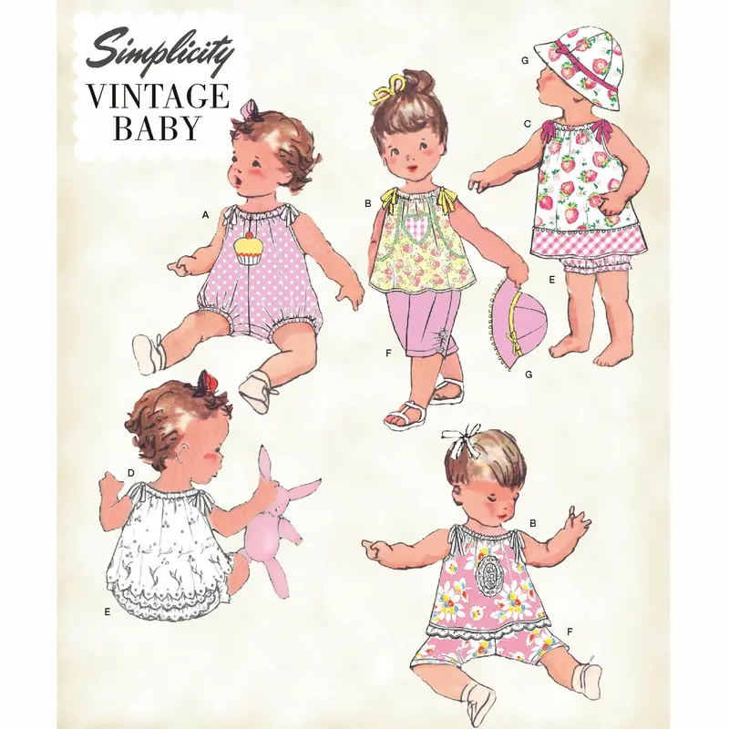 Simplicity Pattern 1813 Babies' Romper, Dress, Top, Pants 1