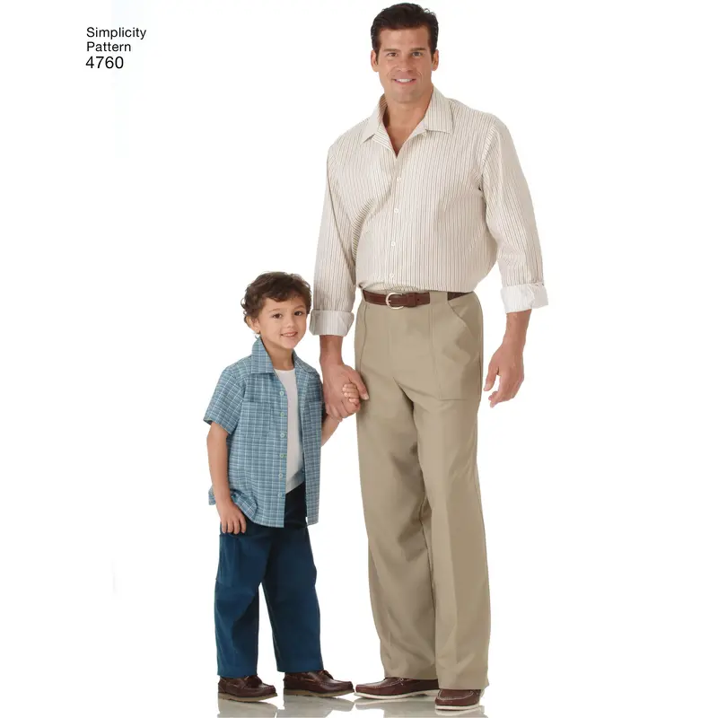 Simplicity Pattern 4760 Boys' And Men's Pants And Shirt 1