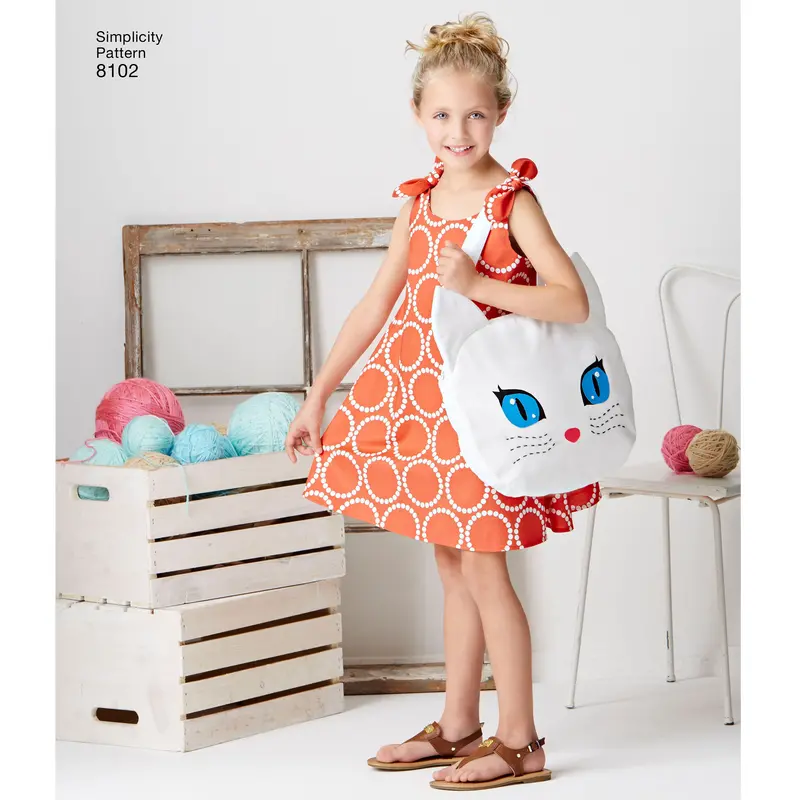 Simplicity Pattern 8102 Childs Sundress And Tote Bag 1