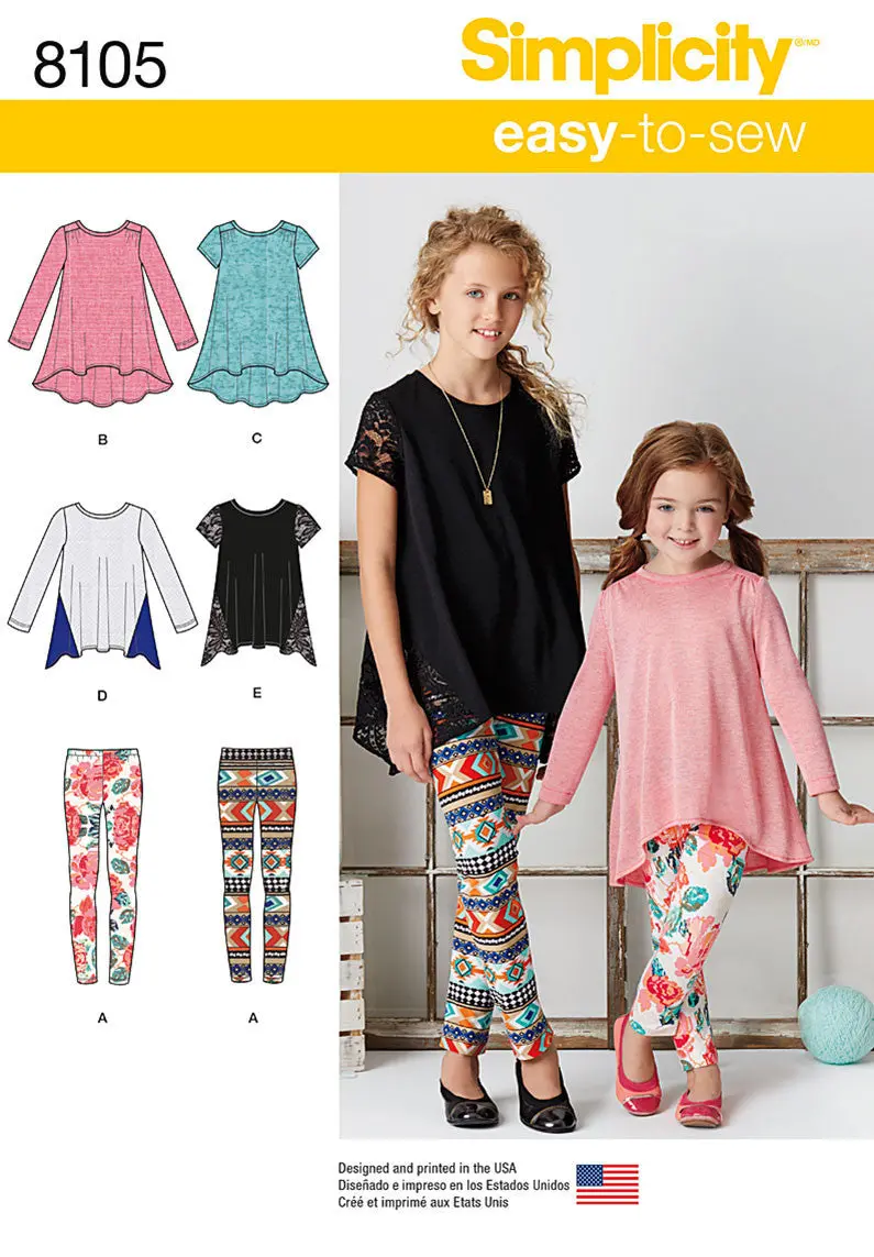 Simplicity Pattern 8105 Easy-To-Sew Knit Tunic And Leggings 2