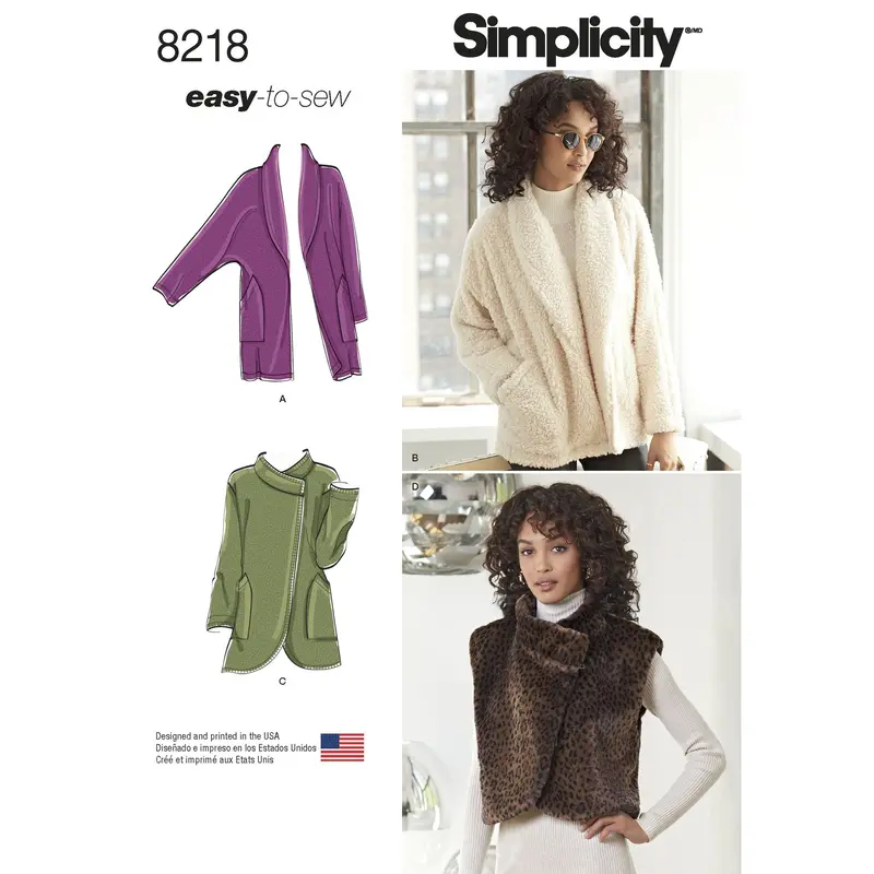 Simplicity Pattern 8218 Misses' Easy-To-Sew Jackets 2