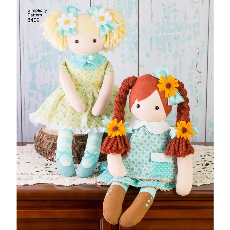 Simplicity Pattern 8402 Stuffed Dolls With Clothes 1