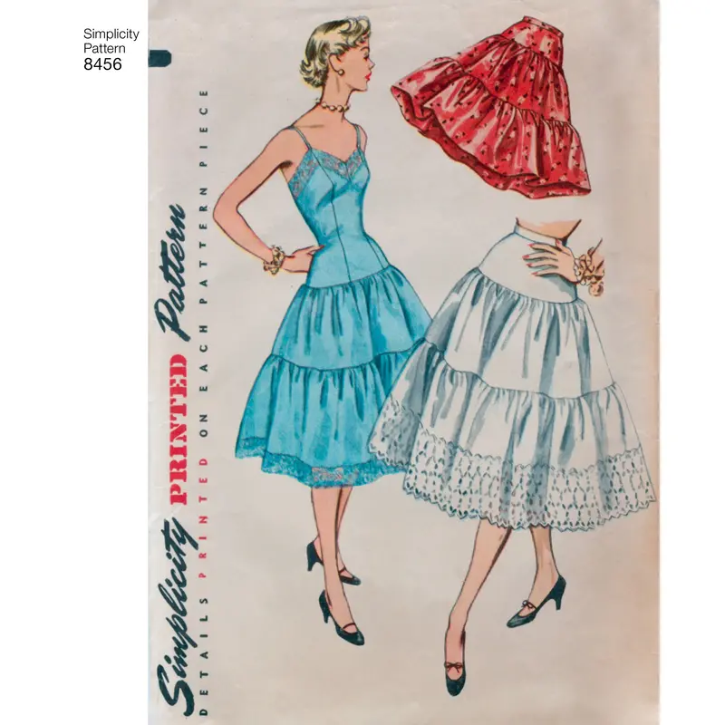 Simplicity Pattern 8456 Vintage Petticoat And Slip Pattern 1