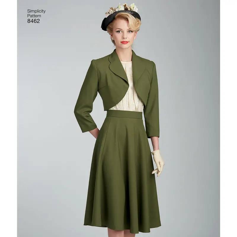Simplicity Pattern 8462 Vintage Blouse Skirt And Lined Bolero 1