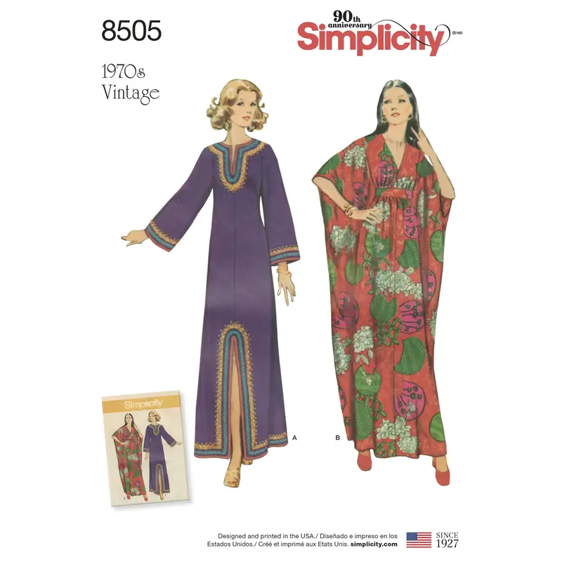Simplicity Pattern 8505  Ankle Length Caftan 1