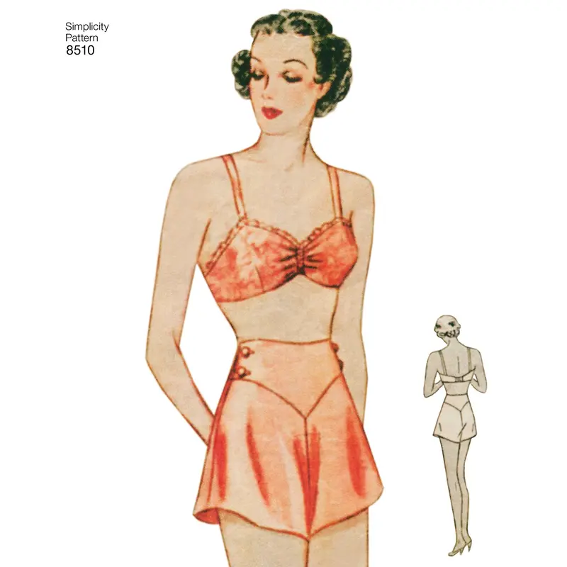 Simplicity Pattern 8510 Miss Vintage Brassiere Panties 2