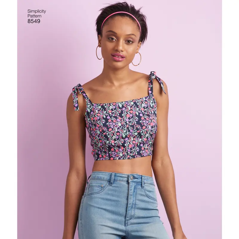 Simplicity Pattern 8549 Knit Or Woven Bra Tops 1