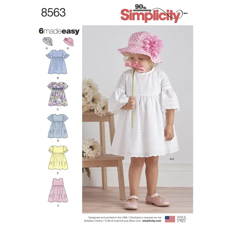Simplicity Pattern 8563 | Toddler Dresses And Hat 2