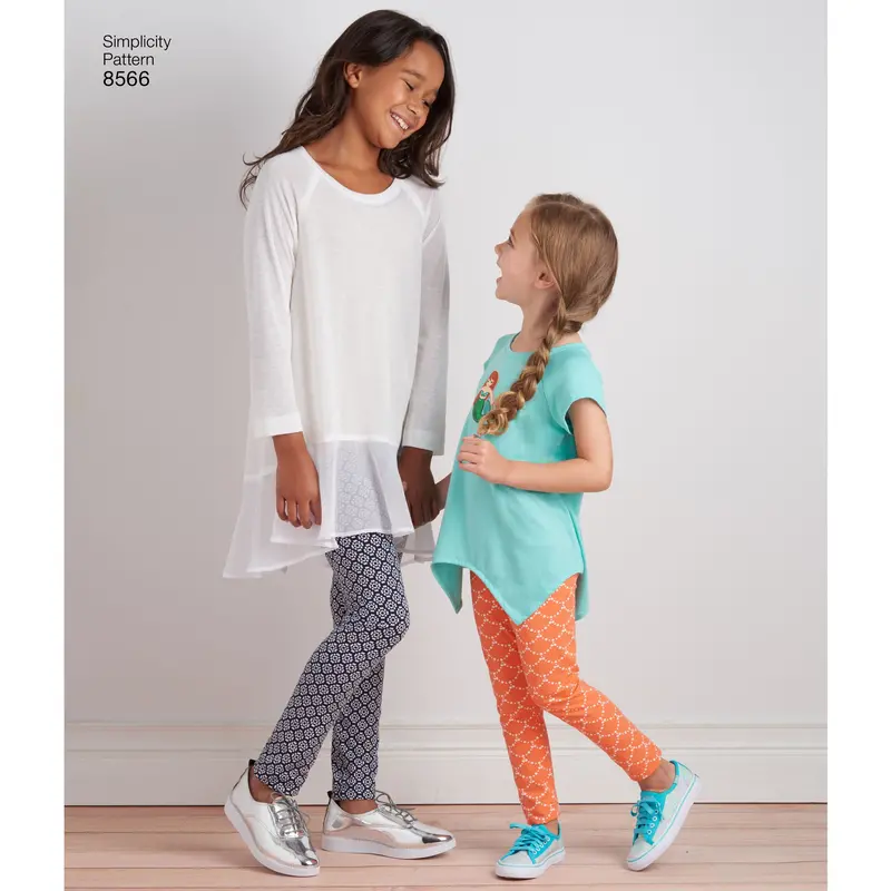 Simplicity Pattern 8566 Childs Girls Tunics Leggings 1
