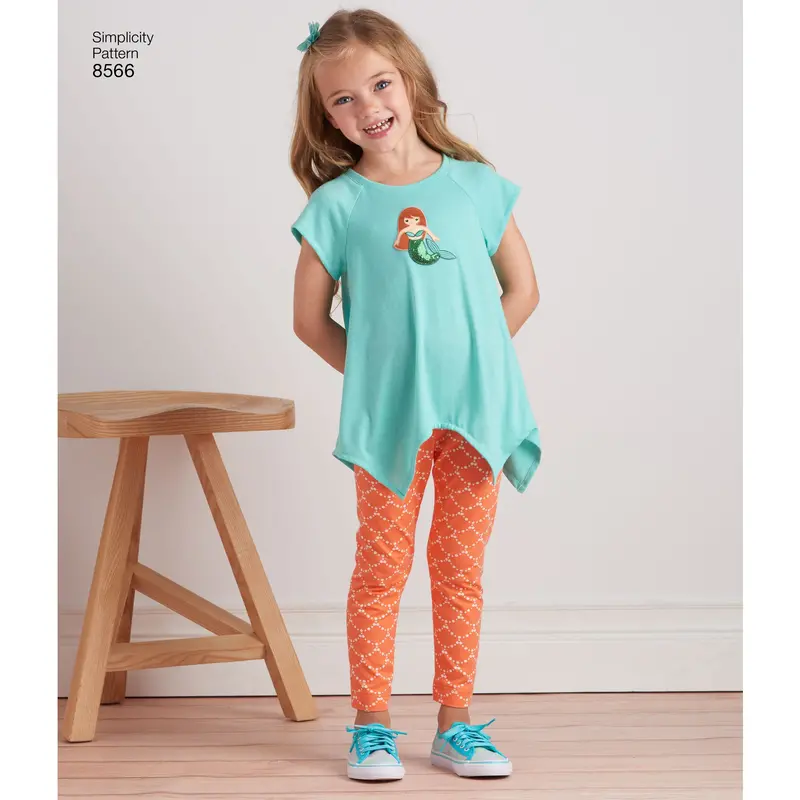 Simplicity Pattern 8566 Childs Girls Tunics Leggings 2