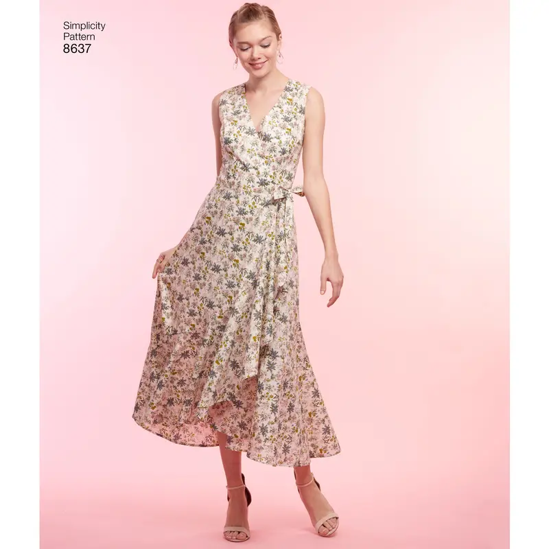 Simplicity Pattern 8637 Wrap Dresses. 1
