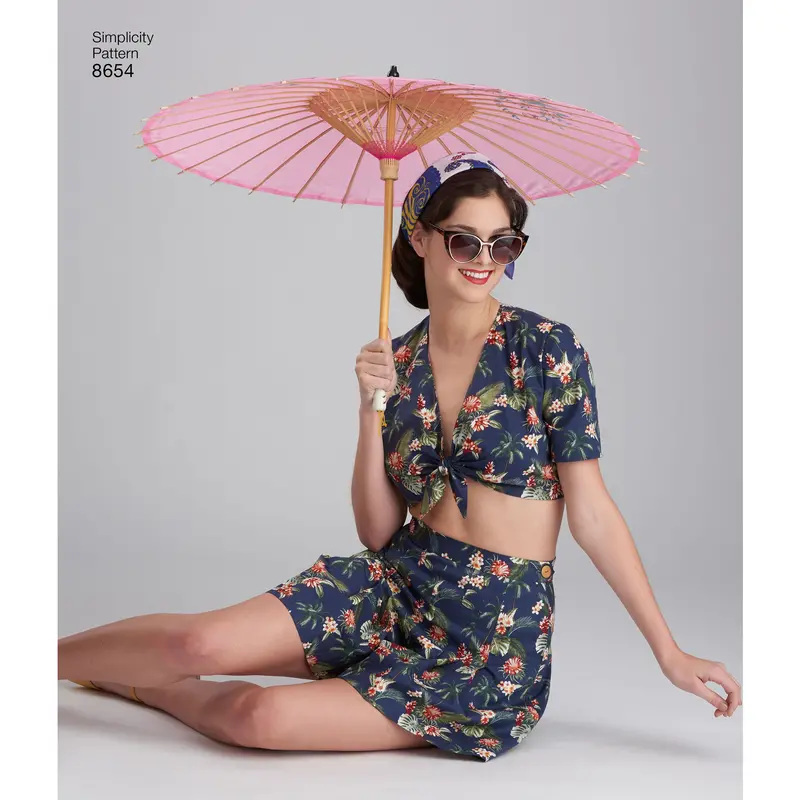 Simplicity Pattern 8654 Vintage Short Sleeved Top 1