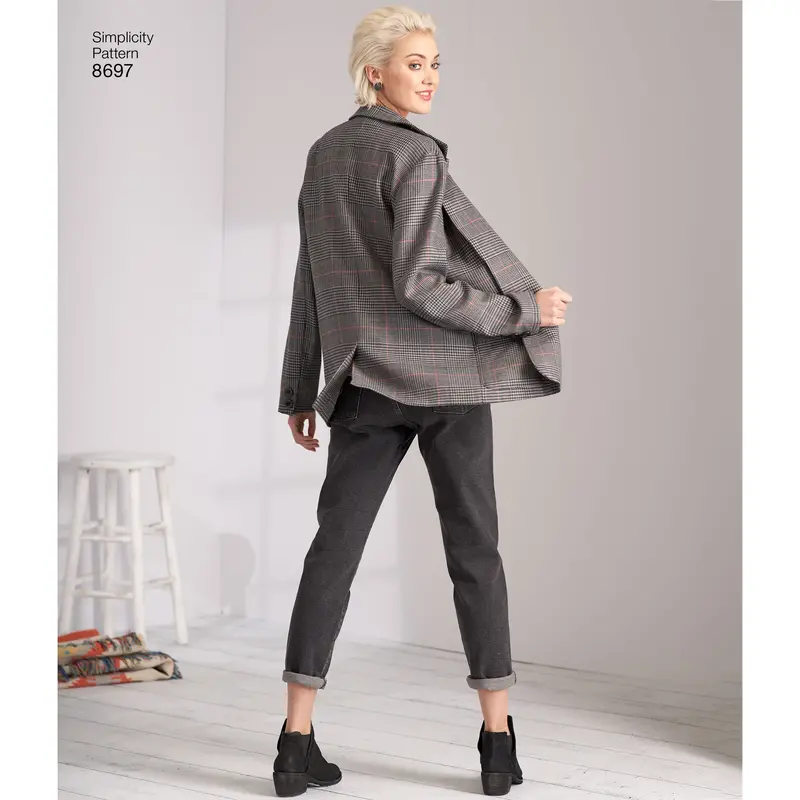 Simplicity Pattern 8697 Oversized Boyfriend Blazers. 2