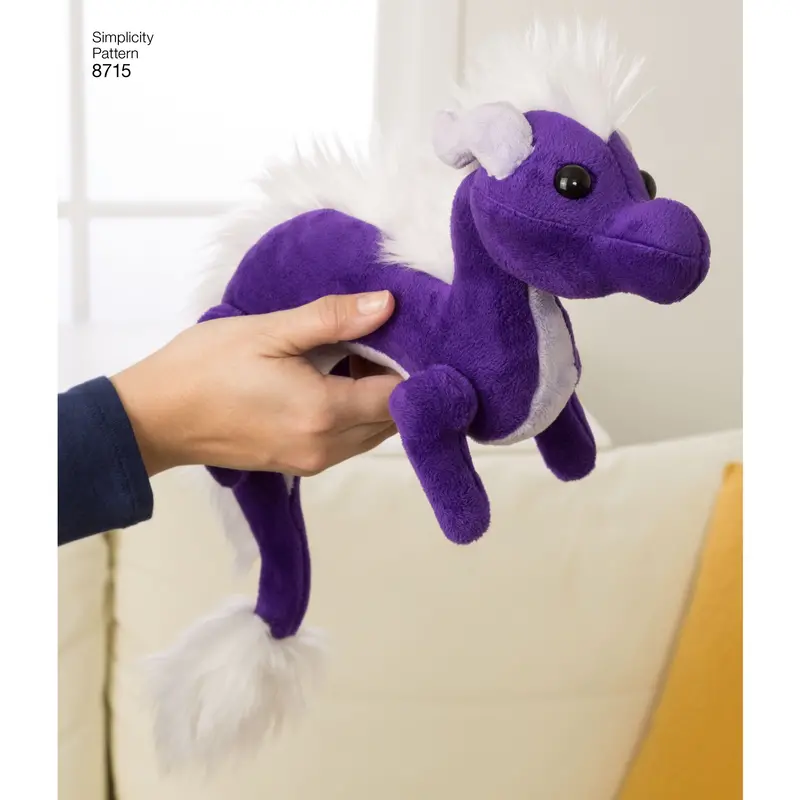 Simplicity Pattern 8715 Stuffed Toy Dragons 1