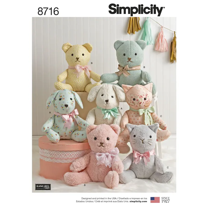 Simplicity Pattern 8716 Stuffed-Toy-Animals 2