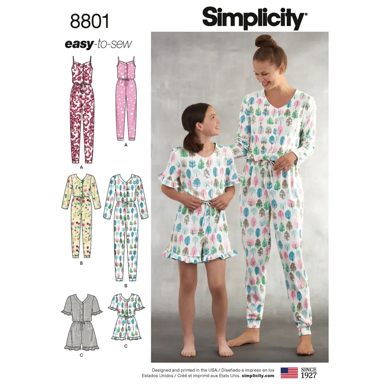 Simplicity Pattern 8801 Girls And Misses Knit Jumpsuit Romper 2