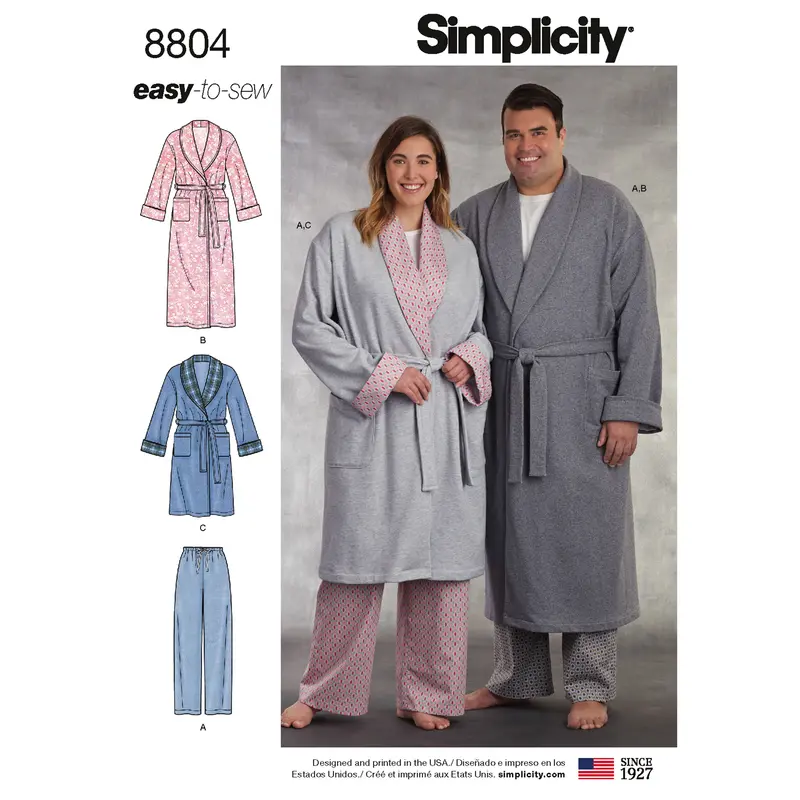 Simplicity Pattern 8804 Unisex-Loungewear 2