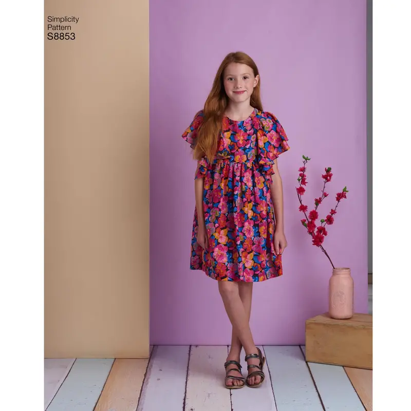 Simplicity Pattern 8853 Girls' Dress Pattern 1