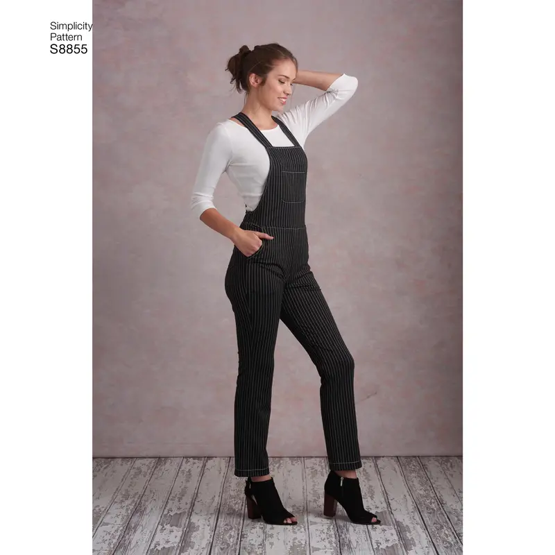 Simplicity Pattern 8855 Misses' Knit Overalls Sewing Pattern 1
