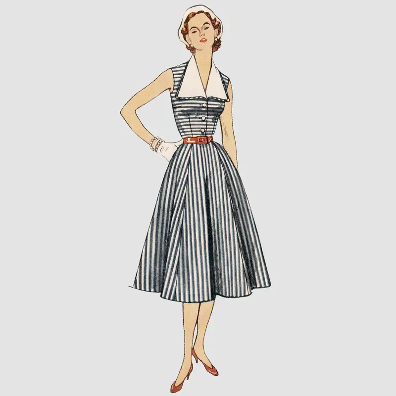Simplicity Pattern 9105  Vintage Dress With Detachable Collar 1
