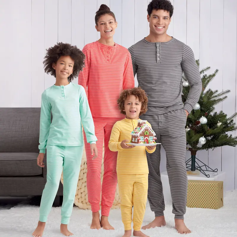 Simplicity Pattern 9455 Misses, Men's And Children's Pyjamas 1