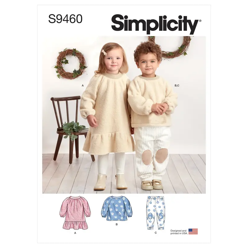 Simplicity Pattern 9460 Toddlers Dress, Top And Pants 2