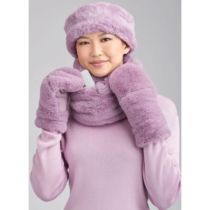 Simplicity Pattern 9658 Misses' Hats, Headband, Mittens, Cowl And Infinity Scarf 1