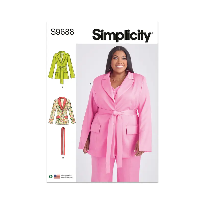Simplicity Pattern 9688 Misses' And Women's Jacket With Tie Belt 2