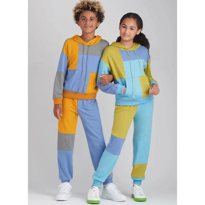 Simplicity Pattern 9695 Girls' And Boys' Hoodie And Jogger Set 1
