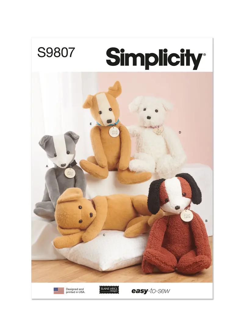 Simplicity Pattern 9807 Poseable Plush Animals 2
