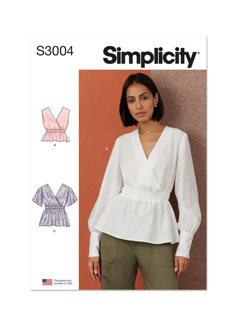Simplicity Sewing Pattern 3004 Top With Sleeve Variations 2