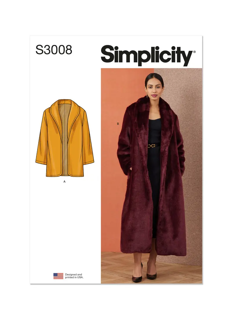Simplicity Sewing Pattern 3008 Coat In Two Lengths 2
