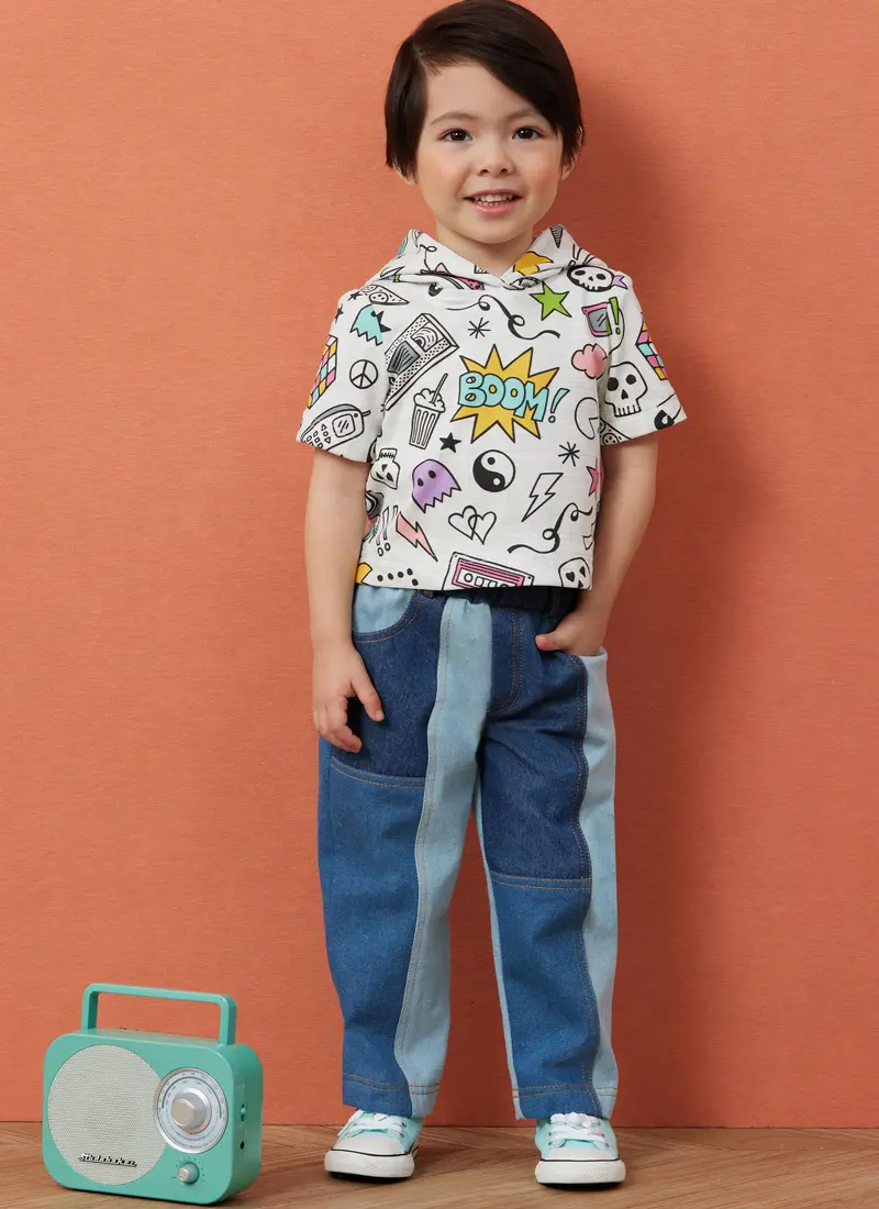 Simplicity Sewing Pattern 3013 Toddlers' Hooded T-Shirt And Jeans 1