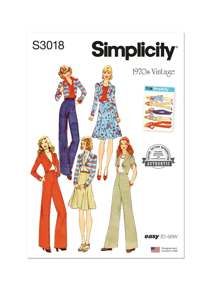 Simplicity Sewing Pattern 3018 Pants, Skirt And Jacket 1